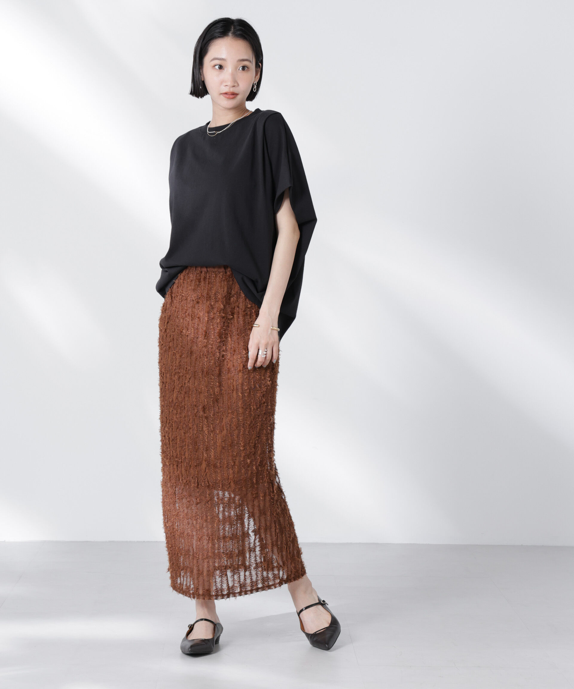 nano･universe「変形スリーブカットトップス」|Tシャツ・カットソー|