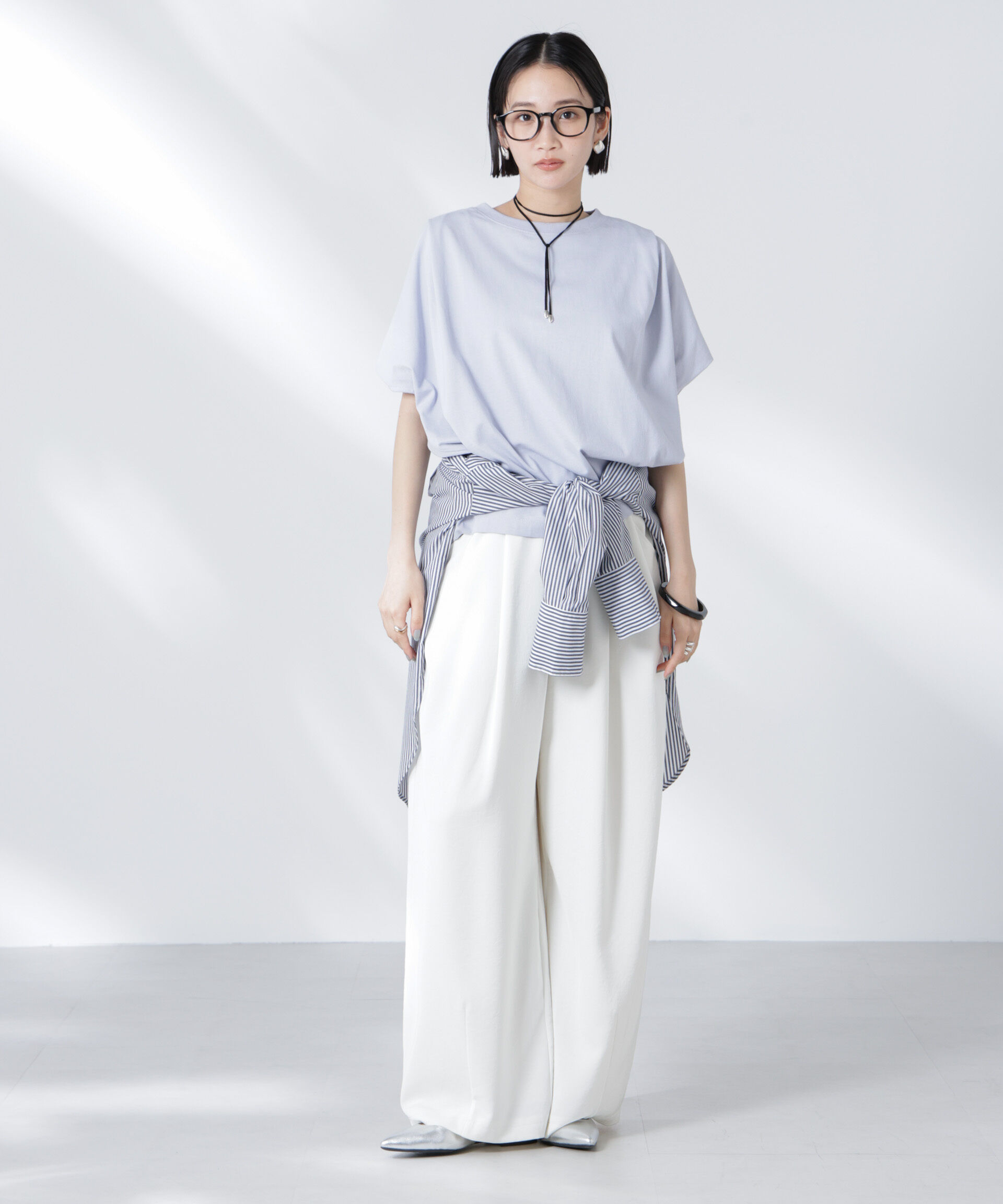 nano･universe「変形スリーブカットトップス」|Tシャツ・カットソー|