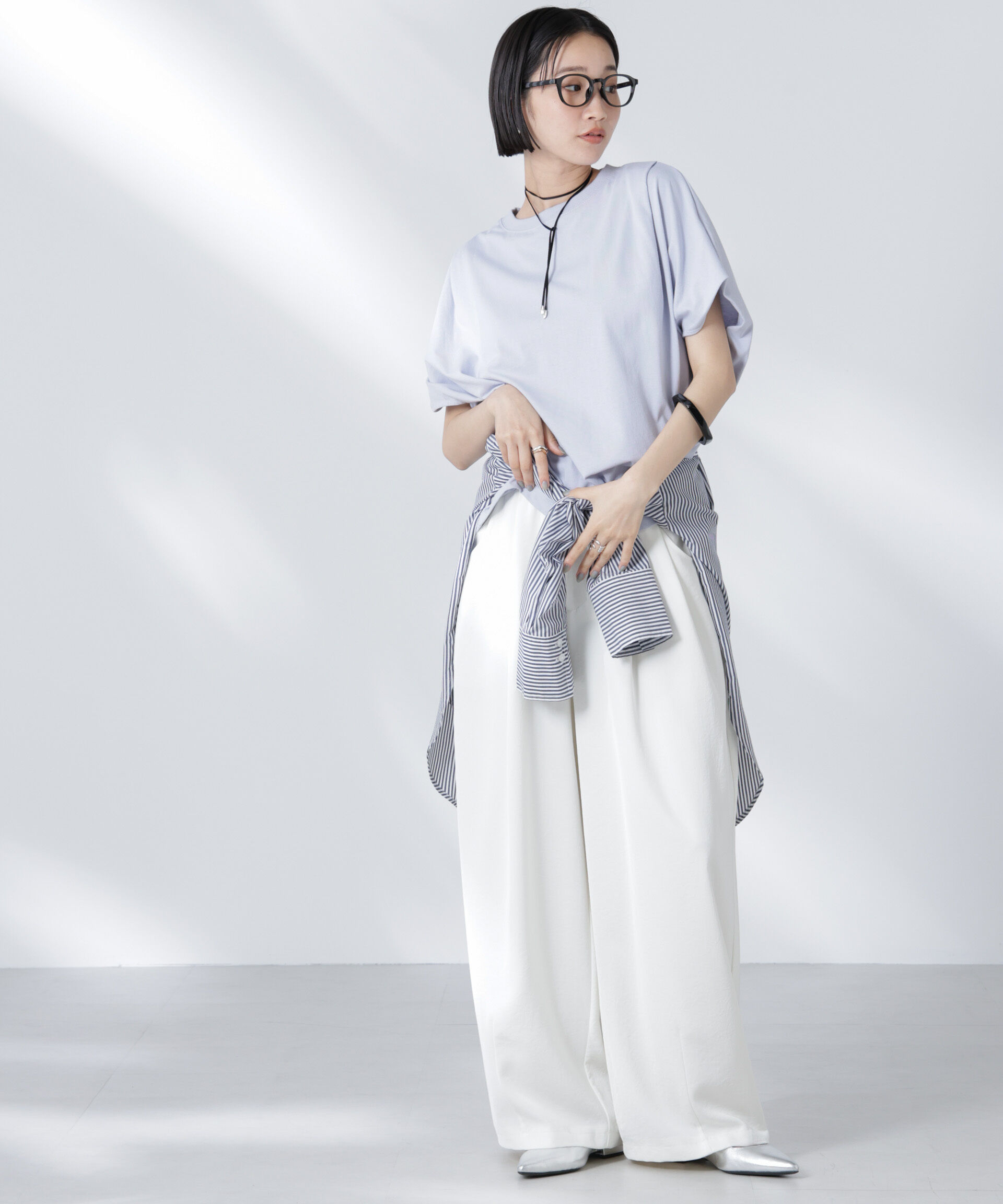 nano･universe「変形スリーブカットトップス」|Tシャツ・カットソー|