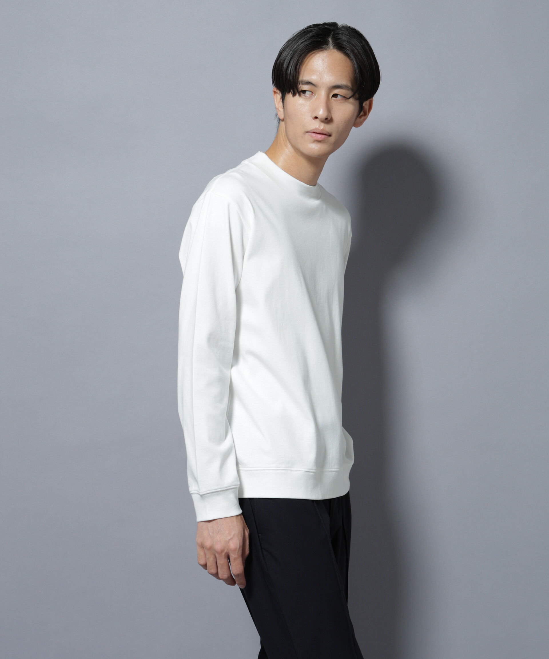 nano･universe「「FORMAL JERSEY」モックネックカットソー長袖」|Tシャツ・カットソー|