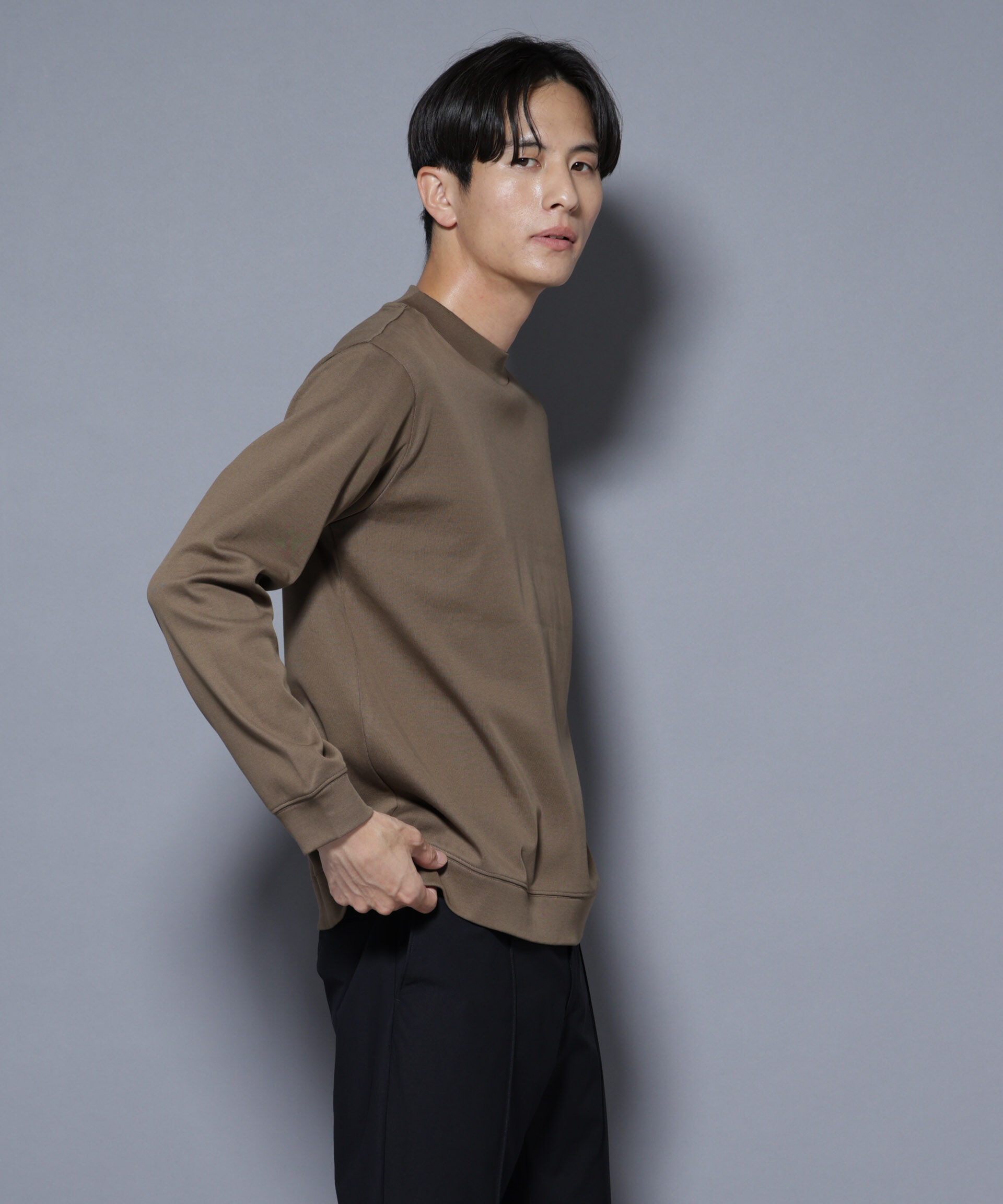 nano･universe「「FORMAL JERSEY」モックネックカットソー長袖」|Tシャツ・カットソー|