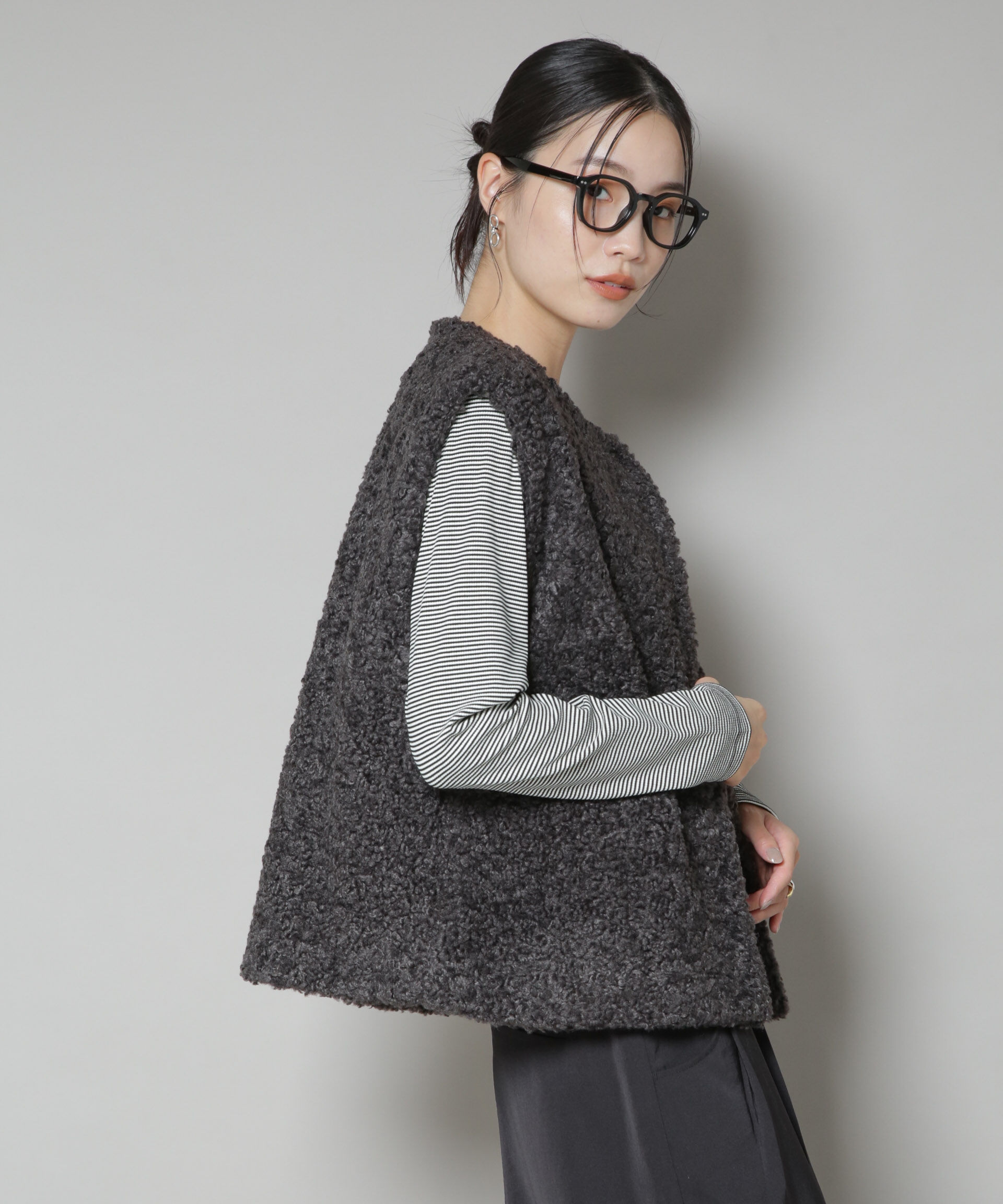 nano･universe「カーリングフェイクファージレ」|テーラードジャケット|