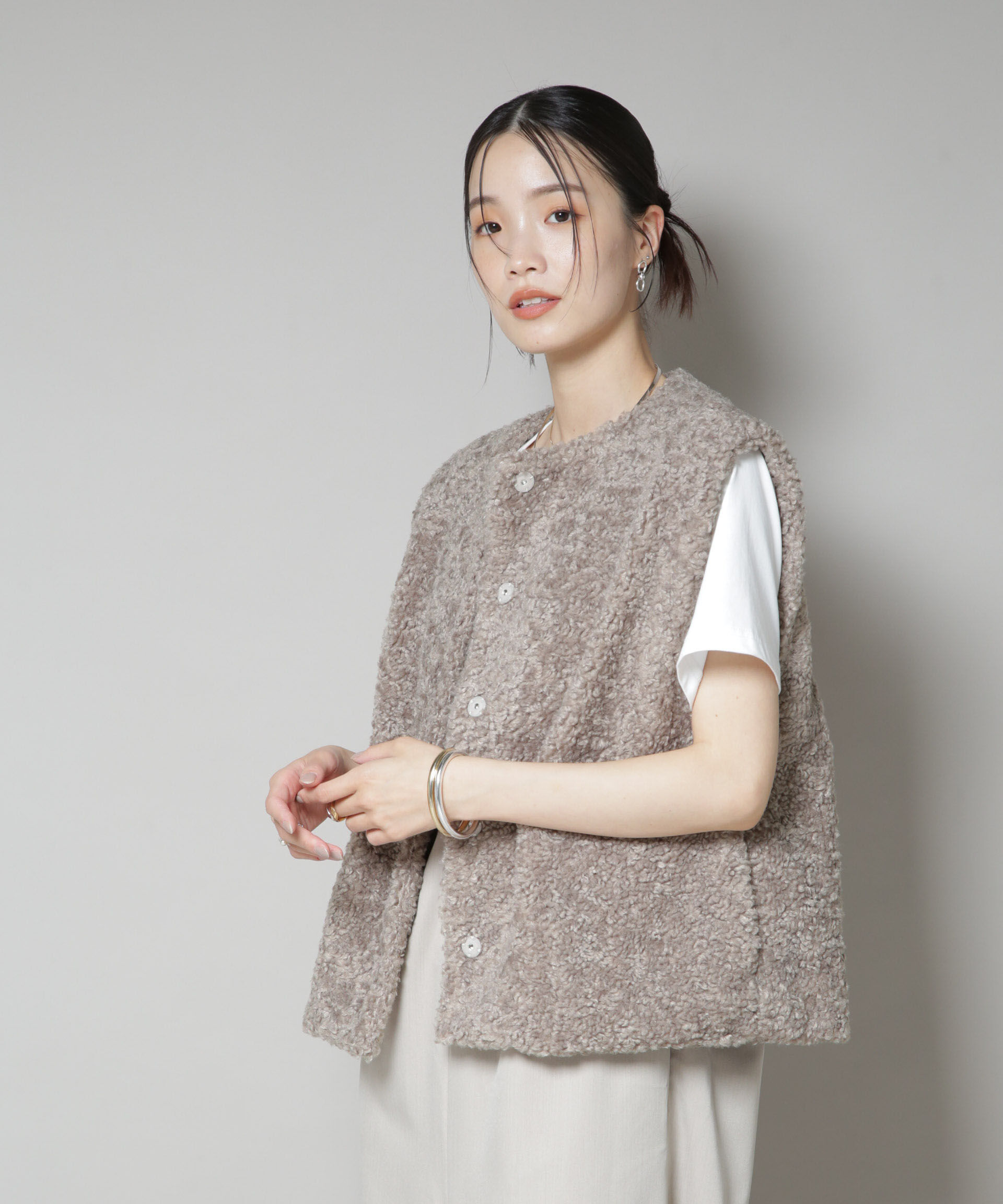 nano･universe「カーリングフェイクファージレ」|テーラードジャケット|