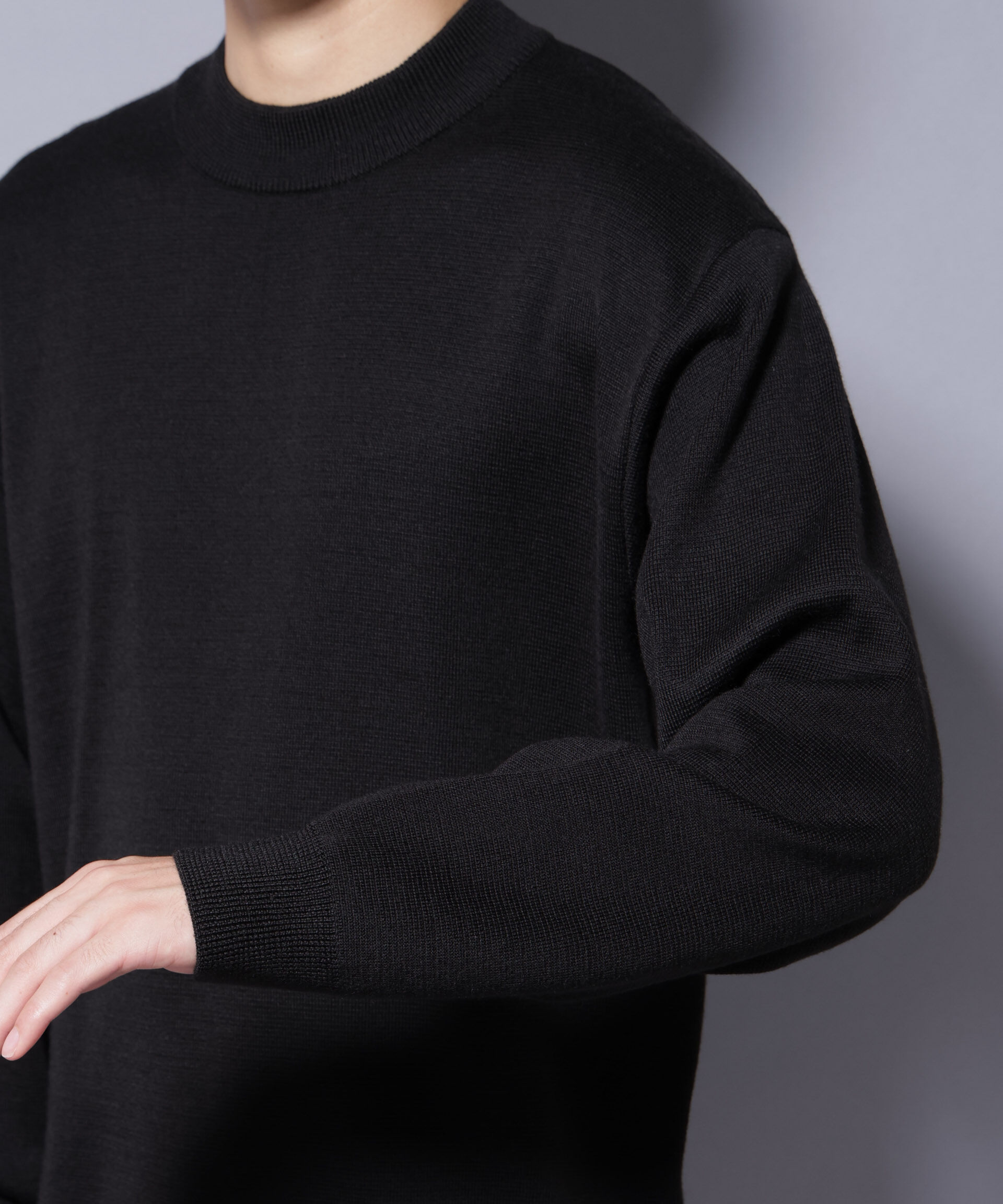 nano･universe「タスマニアウールミックス ミラノリブリラックスモックネックニット」|ニット・セーター|