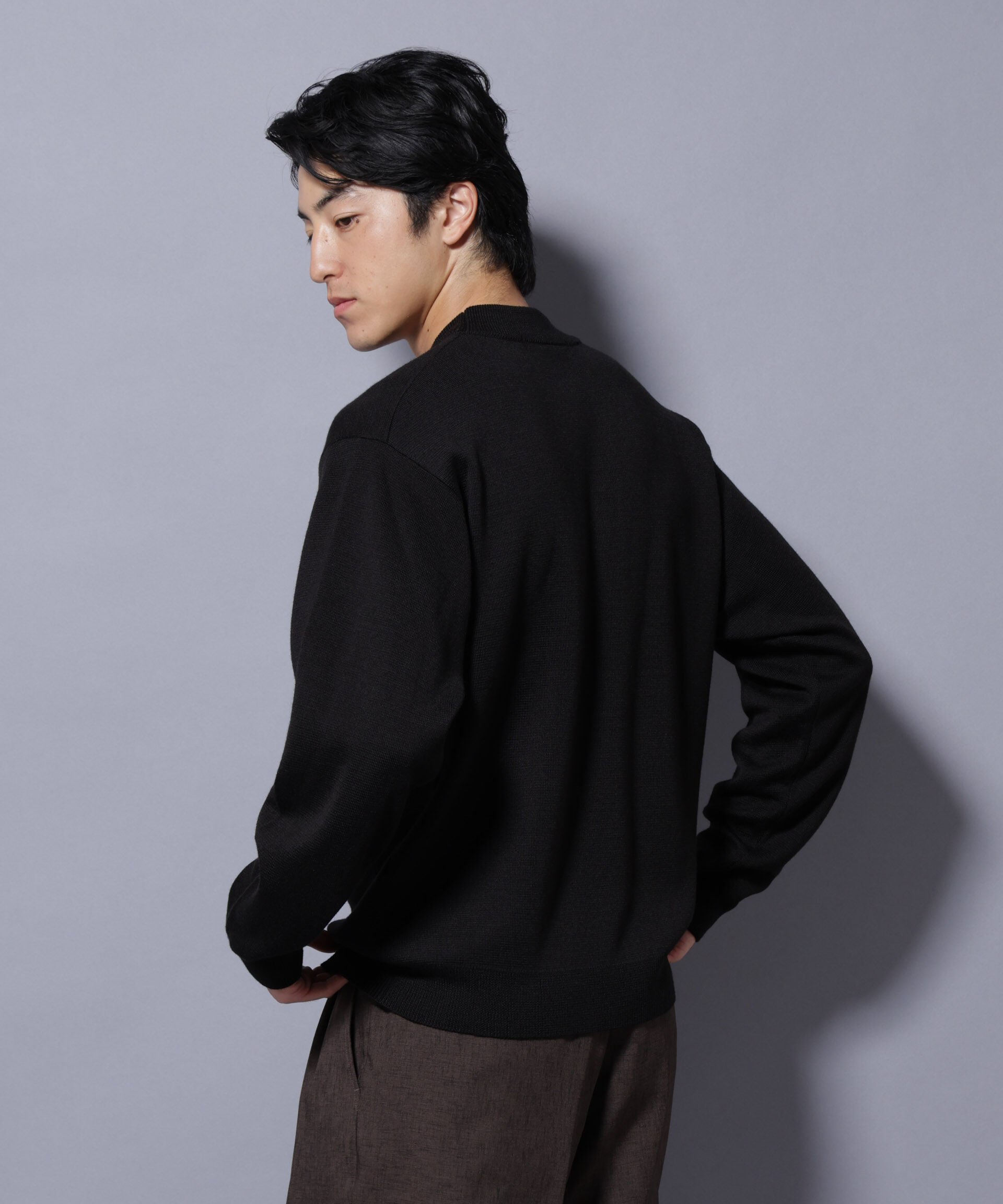 nano･universe「タスマニアウールミックス ミラノリブリラックスモックネックニット」|ニット・セーター|