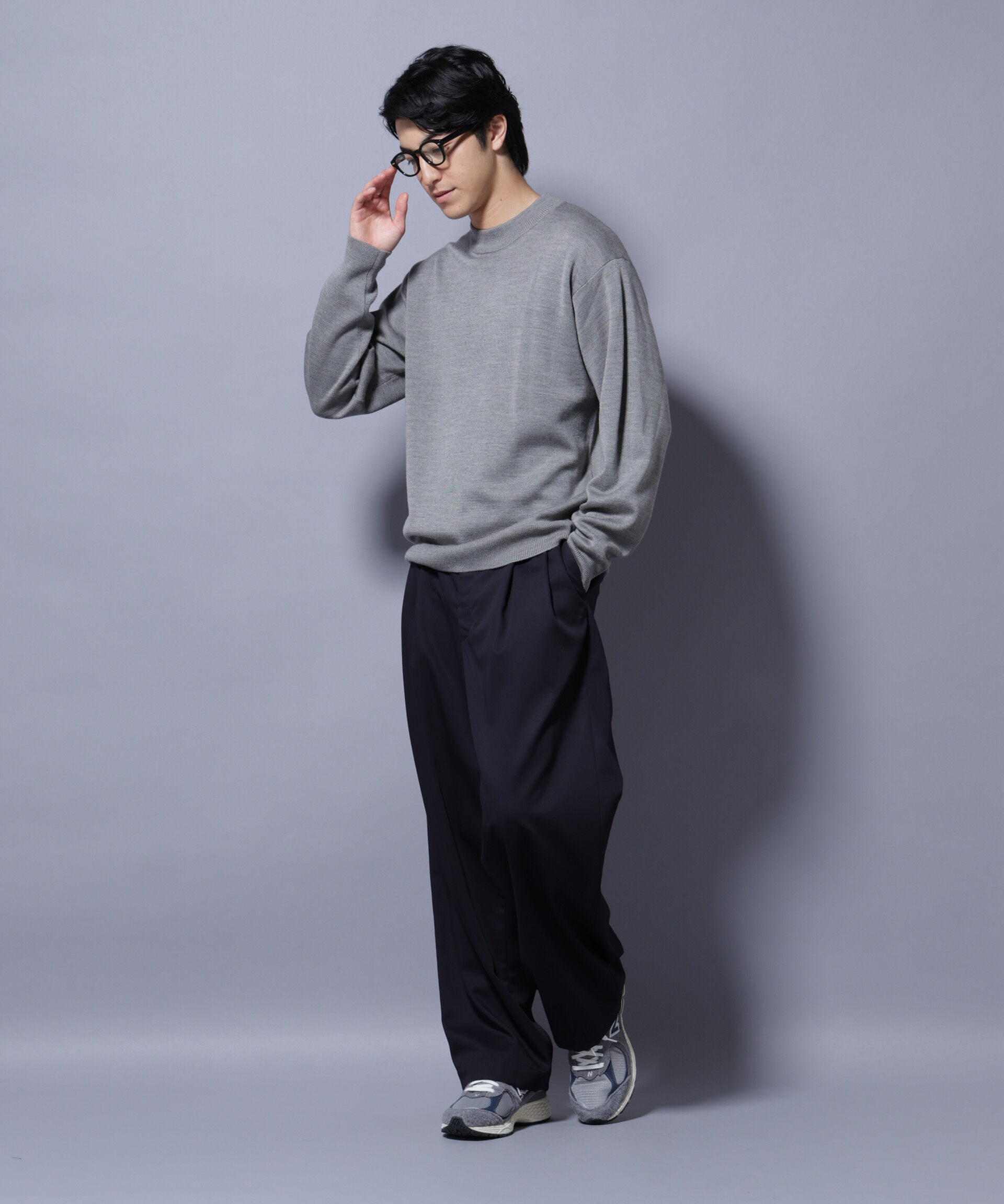 nano･universe「タスマニアウールミックス ミラノリブリラックスモックネックニット」|ニット・セーター|