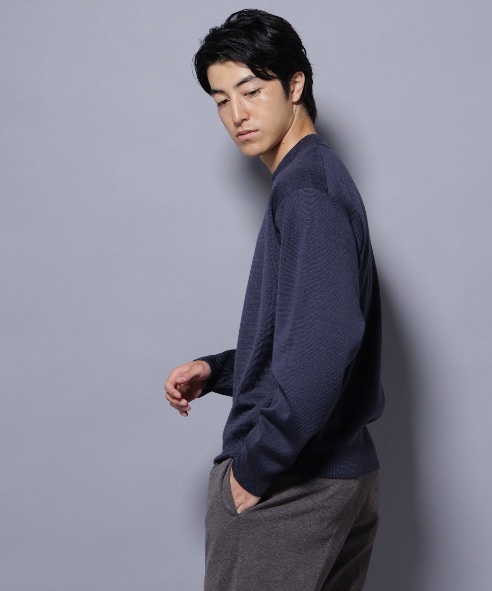 nano･universe「タスマニアウールミックス ミラノリブリラックスモックネックニット」|ニット・セーター|