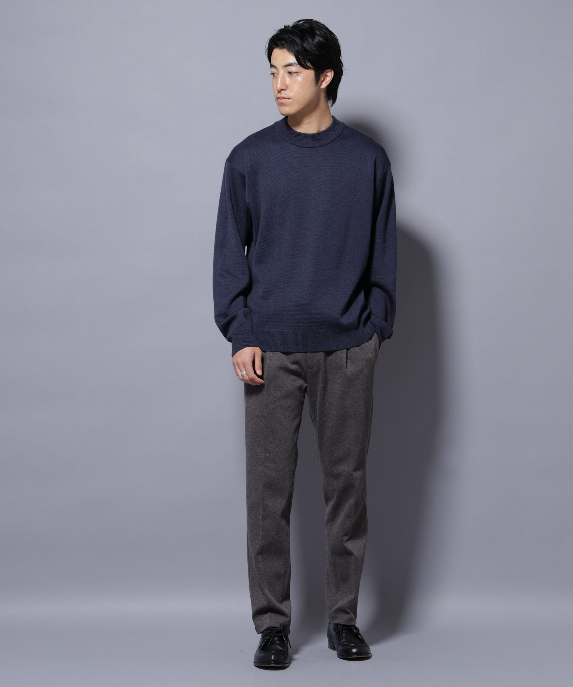 nano･universe「タスマニアウールミックス ミラノリブリラックスモックネックニット」|ニット・セーター|