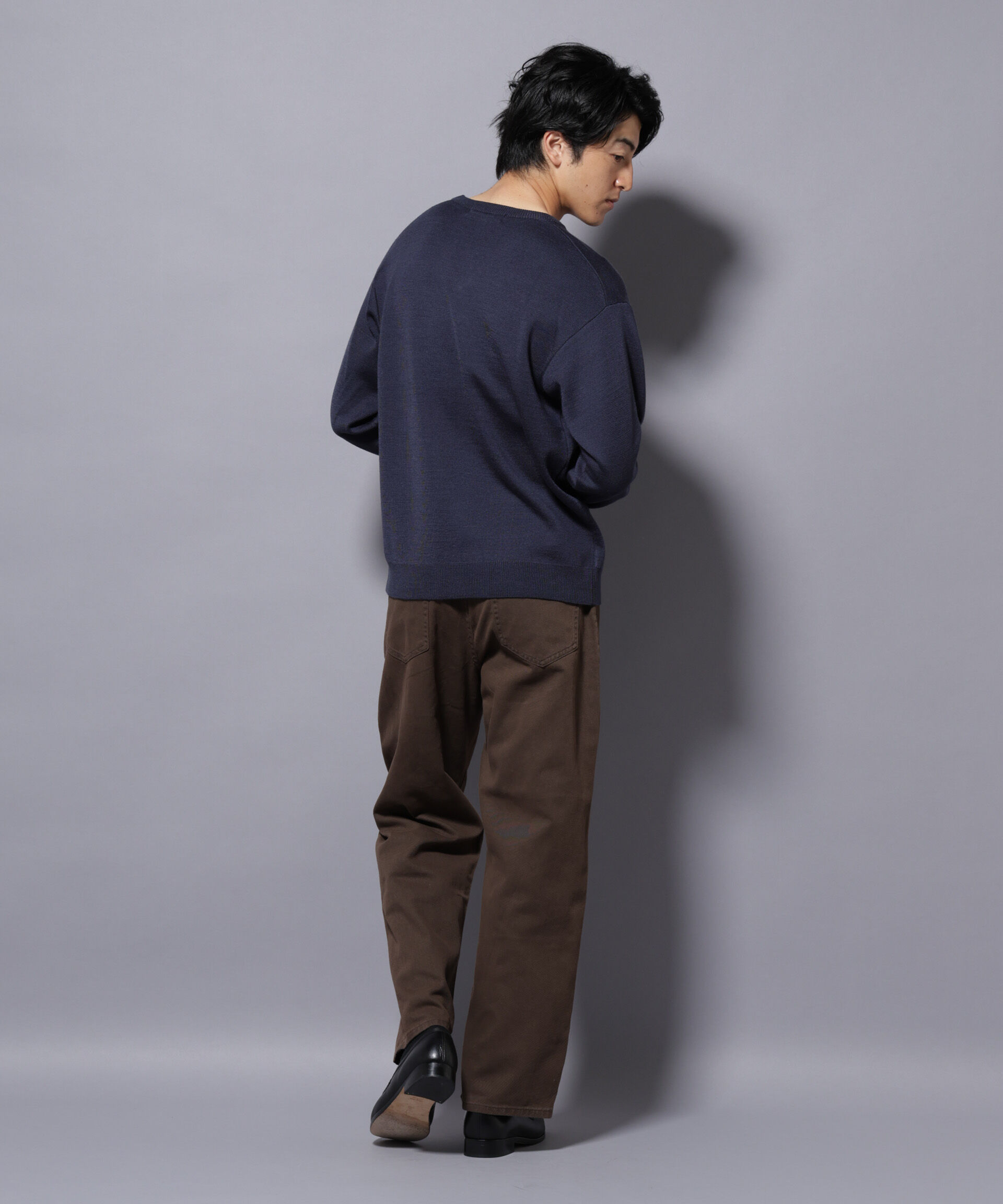 nano･universe「タスマニアウールミックス ミラノリブリラックスVネックニット」|ニット・セーター|