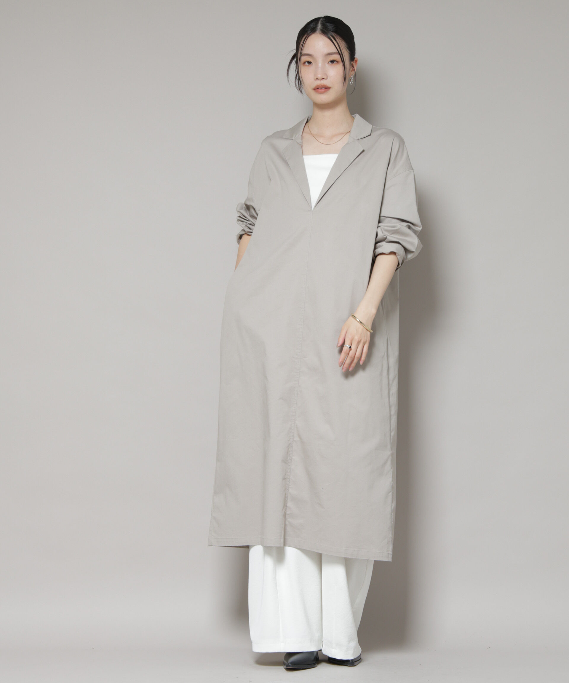 nano･universe「テーラードカラーロングワンピース」|ワンピース|