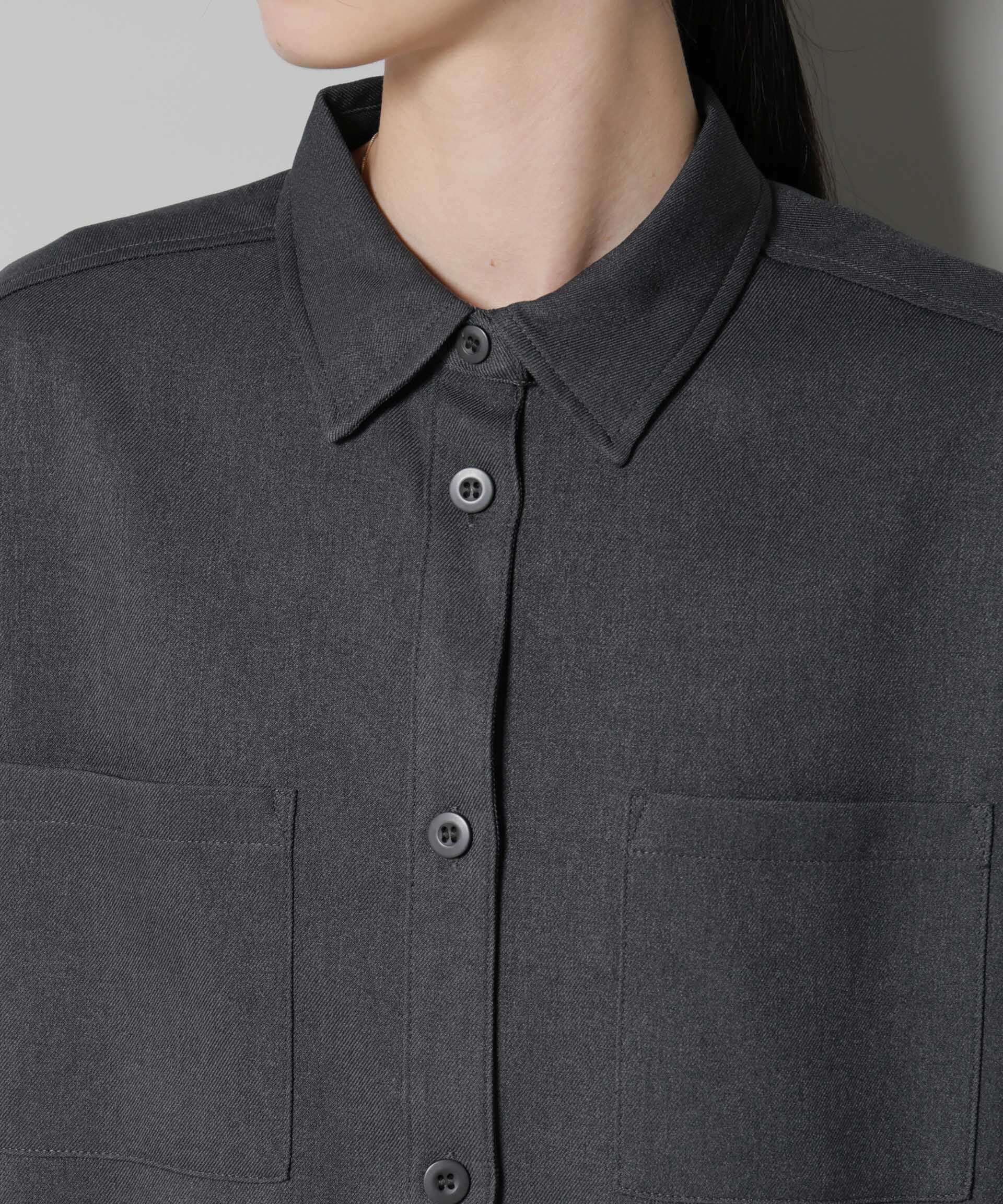 nano･universe「ウールライクポリエステルワイドシルエットシャツ(セットアップ可)」|シャツ・ブラウス|