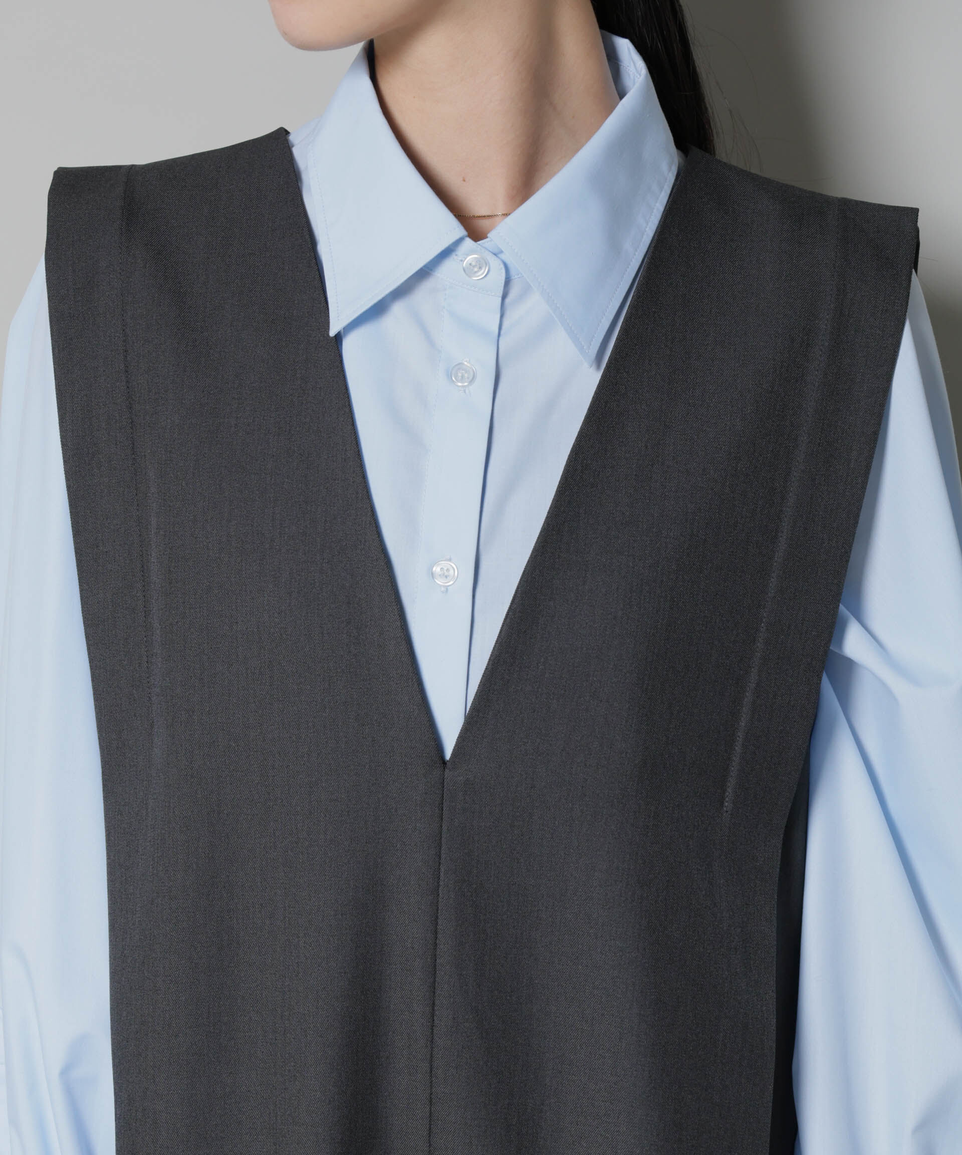 nano･universe「ショルダータックVネックワンピース」|ワンピース|