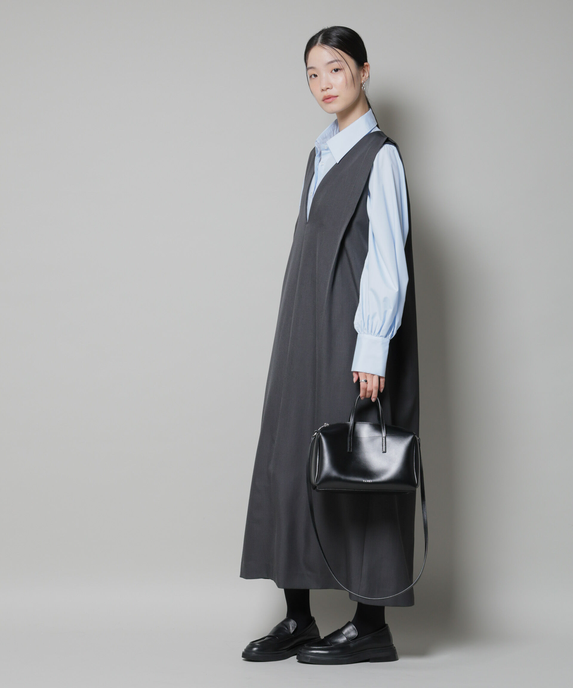 nano･universe「ショルダータックVネックワンピース」|ワンピース|