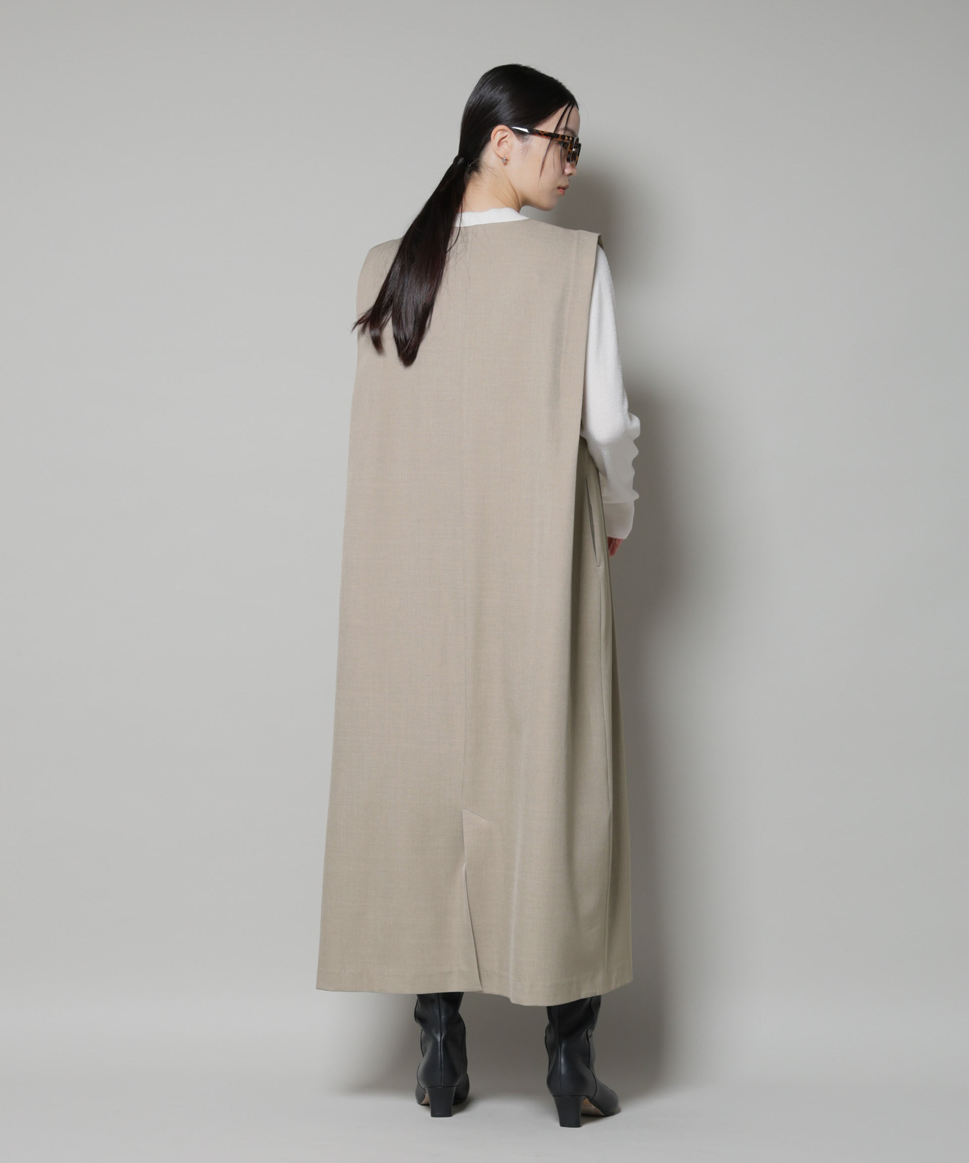 nano･universe「ショルダータックVネックワンピース」|ワンピース|