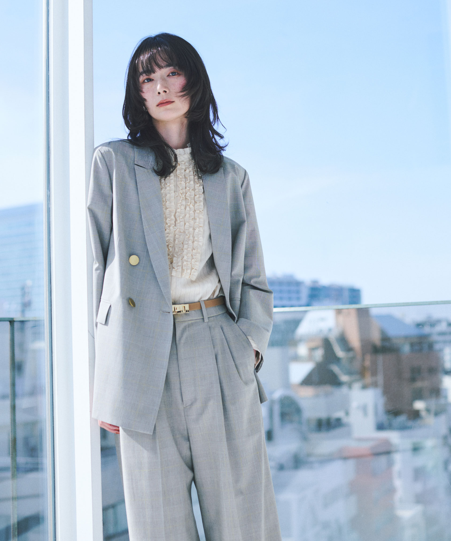 nano･universe「トロストレッチダブルジャケット(セットアップ可)」|テーラードジャケット|パターン1