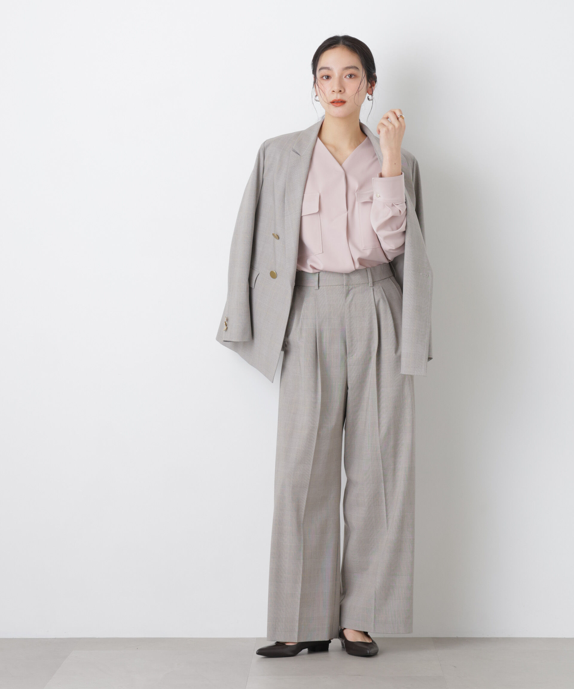 nano･universe「トロストレッチダブルジャケット(セットアップ可)」|テーラードジャケット|