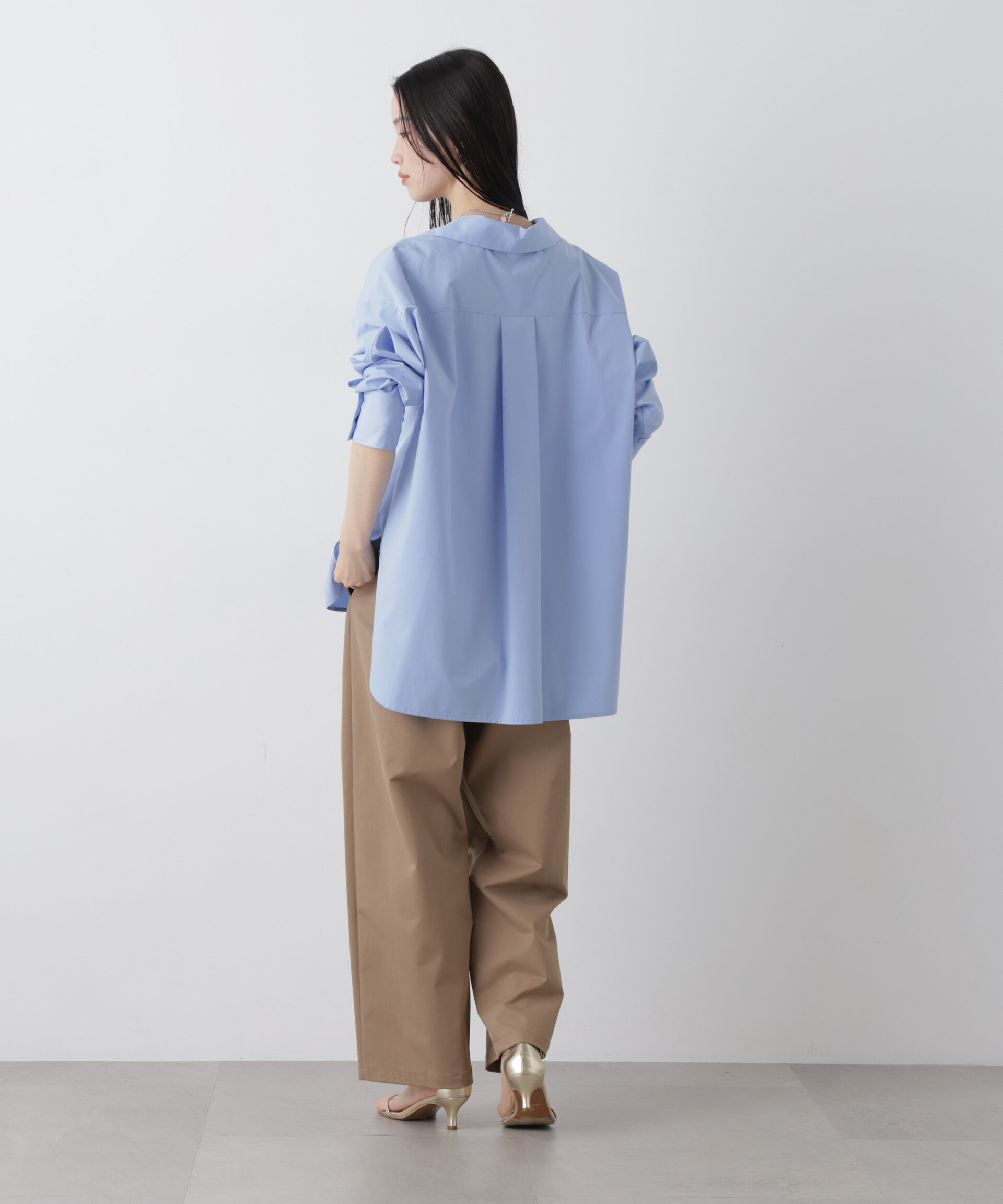 nano･universe「ツイルストレッチワンタックパンツ」|チノ|