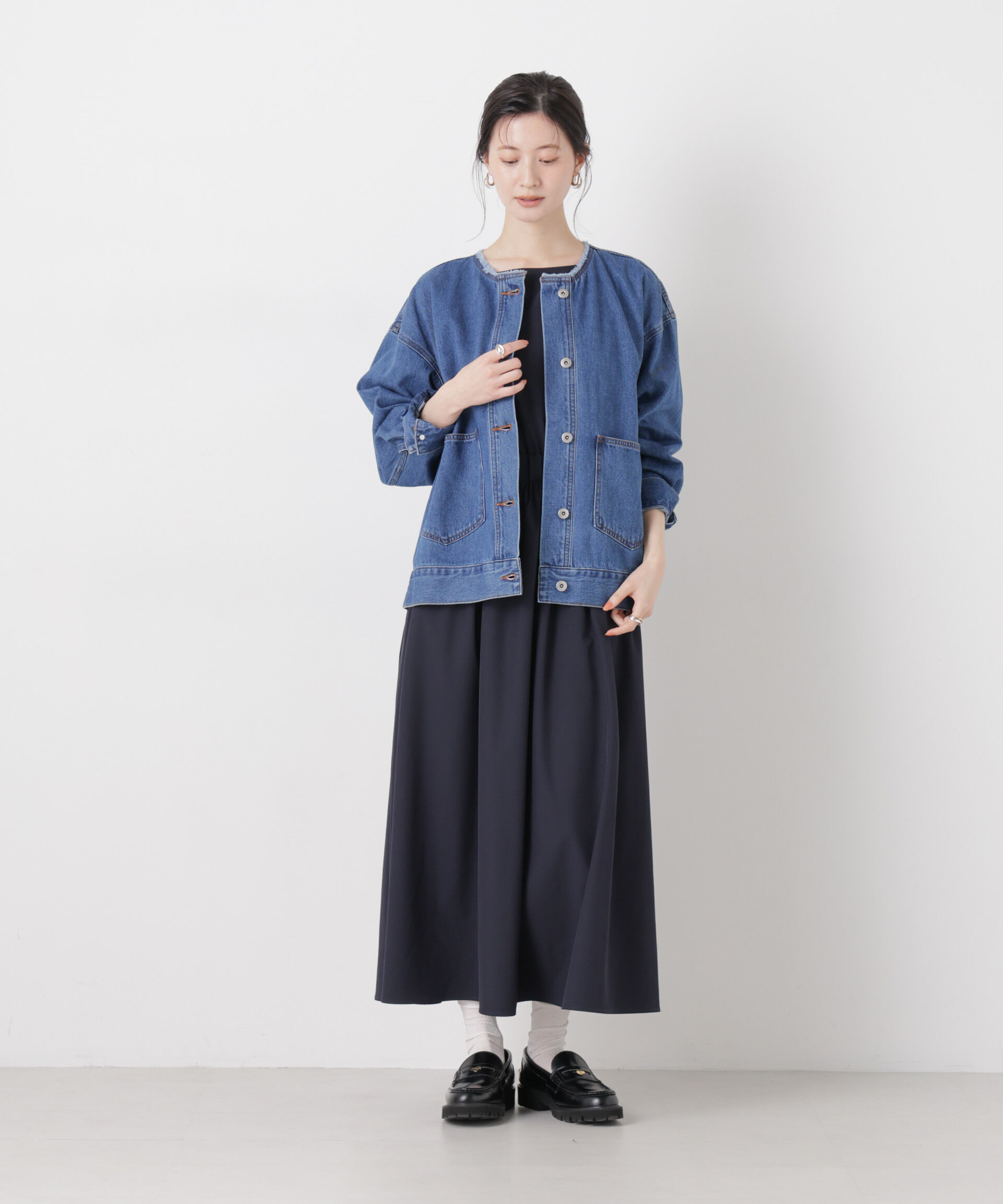 nano･universe「ウエストギャザーボートネックワンピース」|ワンピース|