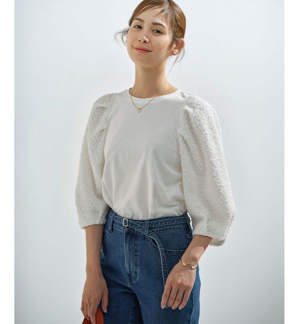 組曲「シャーリングシフォン袖 トップス」|Tシャツ・カットソー|