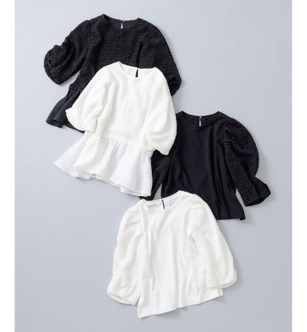 組曲「シャーリングシフォン袖 トップス」|Tシャツ・カットソー|