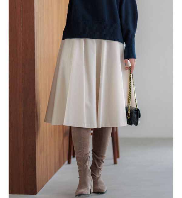 組曲「【WEB限定カラーあり】ウールライクストレッチ フレアスカート」|スカート|アイボリー系