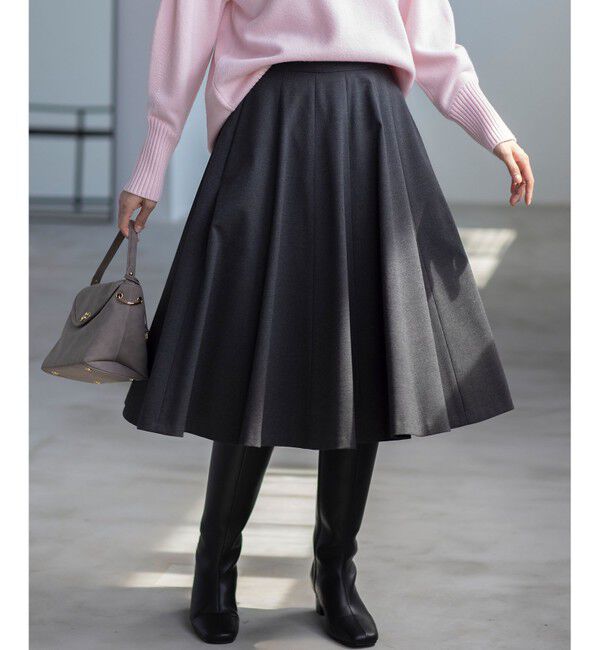 組曲「【WEB限定カラーあり】ウールライクストレッチ フレアスカート」|スカート|