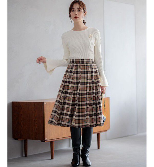 組曲「【WEB限定カラーあり】ウールライクストレッチ フレアスカート」|スカート|