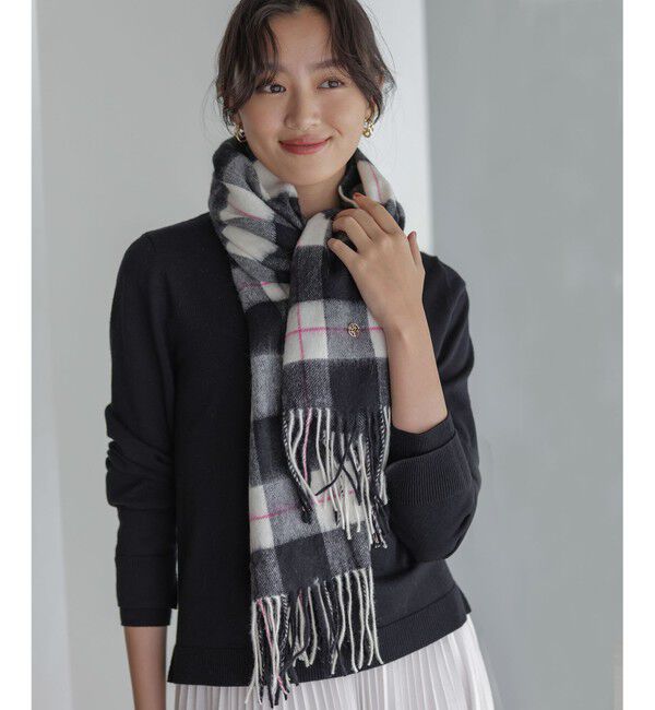 組曲「カシミヤブレンドウールストール」|マフラー|ブラック系4