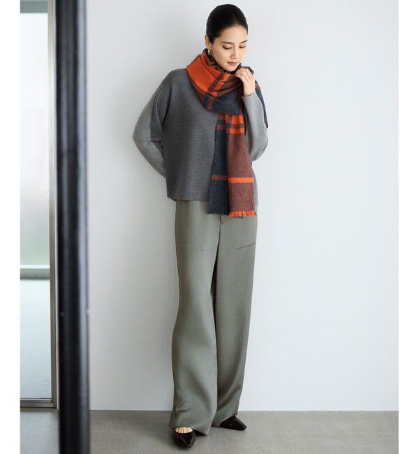 自由区「バイカラーチェック ストール」|ストール|