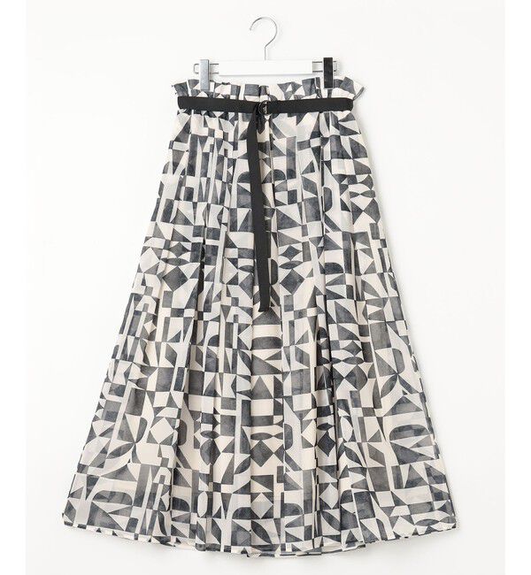 23区「【洗える】Ratti ウォールプリント フレアスカート」|スカート|