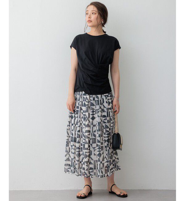 23区「【洗える】Ratti ウォールプリント フレアスカート」|スカート|