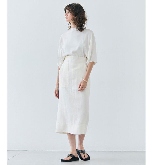 BEIGE,「【洗える】BERNARD / リネンアウトポケットハイウエストスカート」|スカート|
