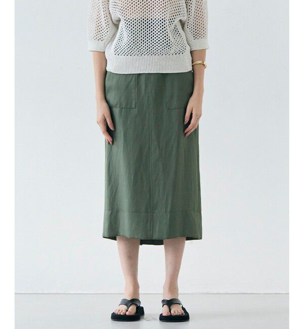 BEIGE,「【洗える】BERNARD / リネンアウトポケットハイウエストスカート」|スカート|Olive