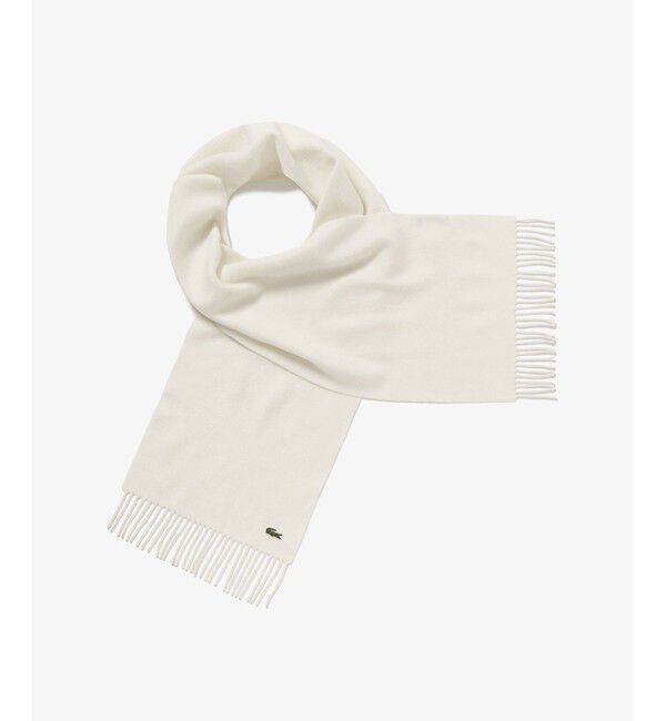 LACOSTE「メリノウールスクールマフラー」|マフラー|ホワイト