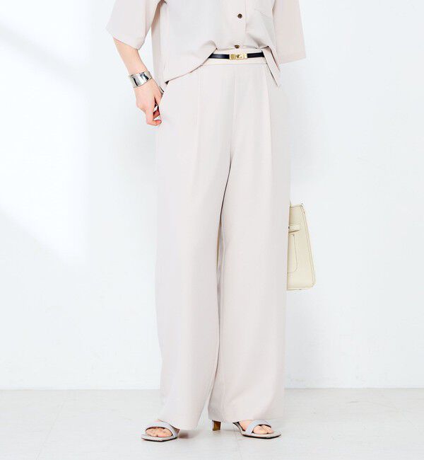 NOLLEY'S sophi「《セットアップ対応》ウォッシャブルエアリージョーゼットイージーワイドパンツ」|その他|ベージュ