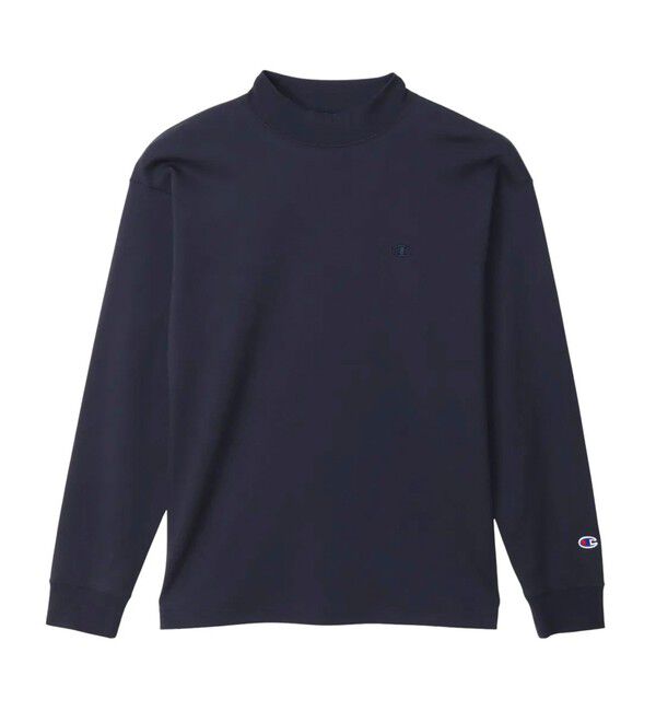 GLOSTER「【Champion/チャンピオン】ICON モックネック ロングスリーブTシャツ ベーシック」|Tシャツ・カットソー|ネイビー
