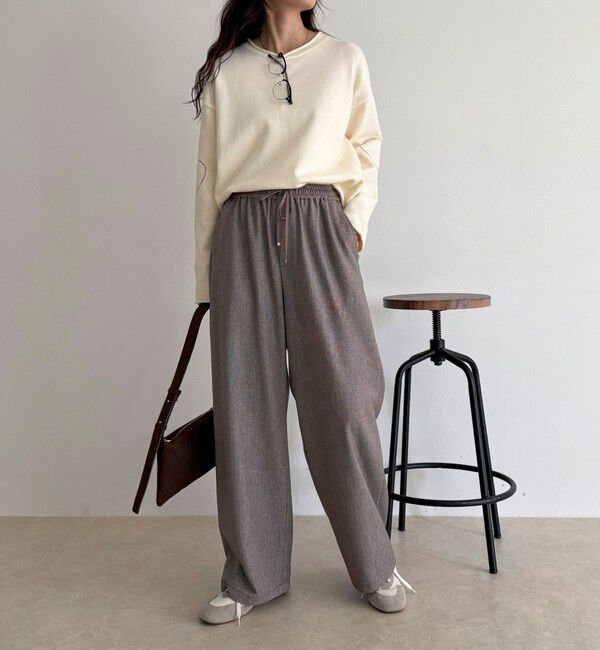 fredy emue「【4サイズ展開】ソフトシャークスキン/チェックイージーパンツ」|チノ|