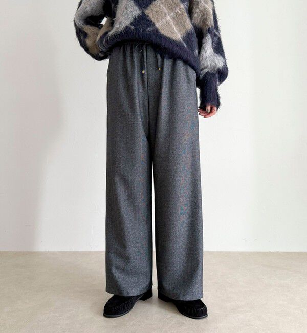 fredy emue「【4サイズ展開】ソフトシャークスキン/チェックイージーパンツ」|チノ|