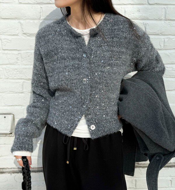 fredy emue「スパンコールニットカーディガン」|カーディガン|