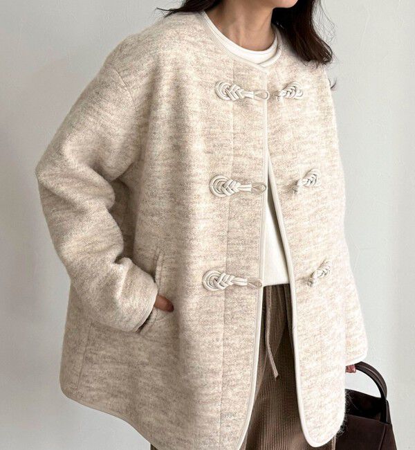 fredy emue「圧縮ニットチャイナコート」|その他|アイボリー