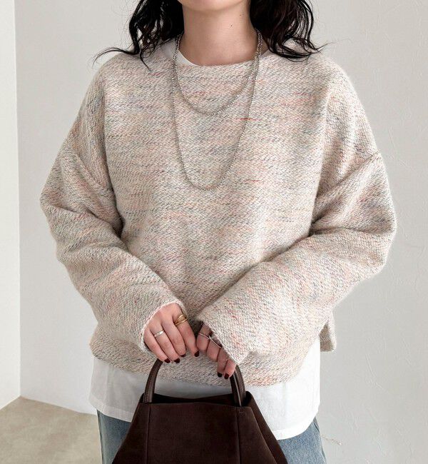 fredy emue「ツィードニットソーコクーンプルオーバー」|Tシャツ・カットソー|