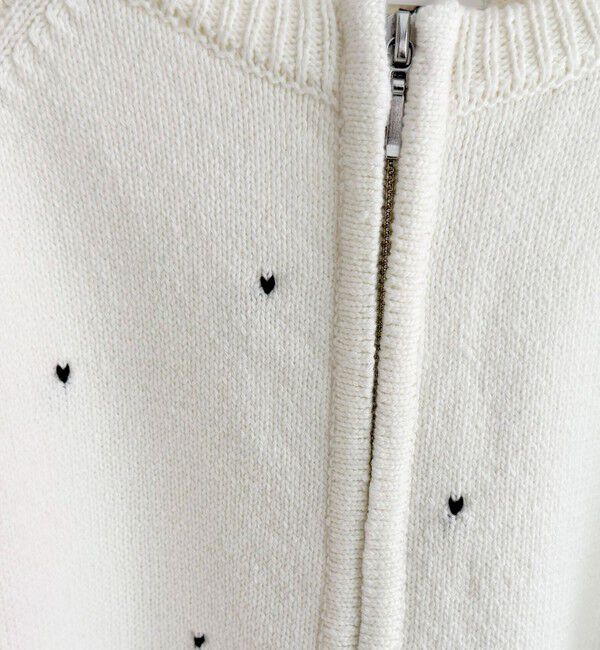 fredy emue「ハンド刺しゅうハートZIPカーディガン」|カーディガン|