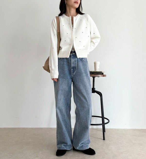 fredy emue「ハンド刺しゅうハートZIPカーディガン」|カーディガン|