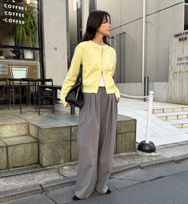 fredy emue「ハンド刺しゅうハートZIPカーディガン」|カーディガン|