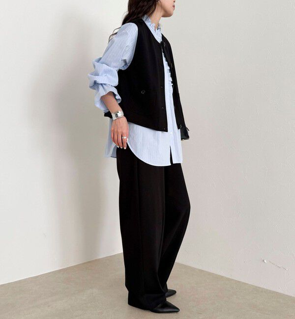 fredy emue「【セットアップ対応】ポンチノーカラージレ」|ベスト・ジレ|