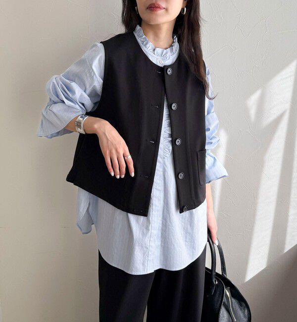 fredy emue「【セットアップ対応】ポンチノーカラージレ」|ベスト・ジレ|