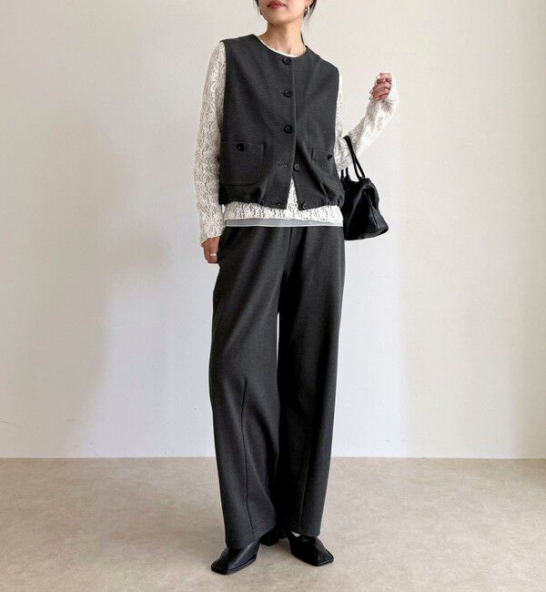 fredy emue「【セットアップ対応】ポンチノーカラージレ」|ベスト・ジレ|