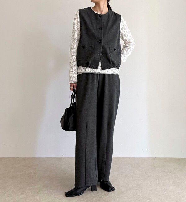 fredy emue「【セットアップ対応】ポンチノーカラージレ」|ベスト・ジレ|