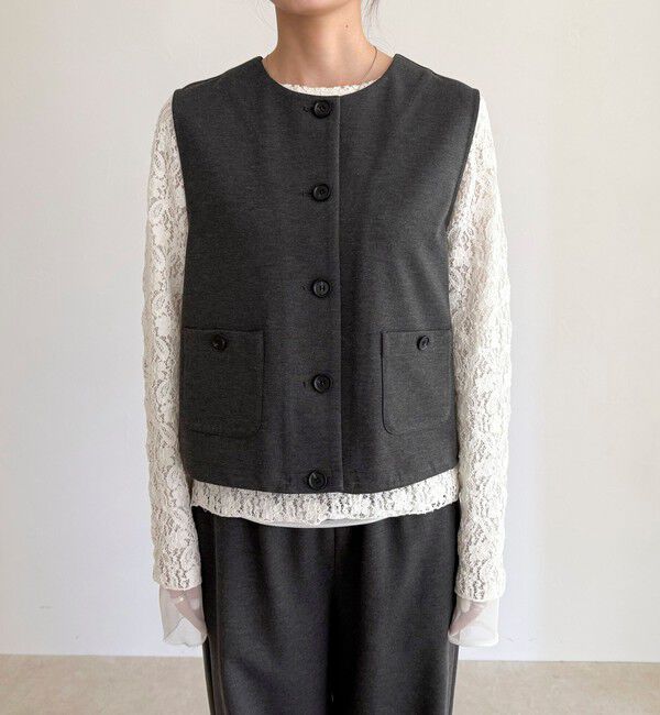 fredy emue「【セットアップ対応】ポンチノーカラージレ」|ベスト・ジレ|