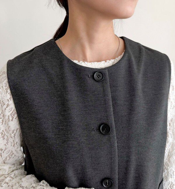 fredy emue「【セットアップ対応】ポンチノーカラージレ」|ベスト・ジレ|